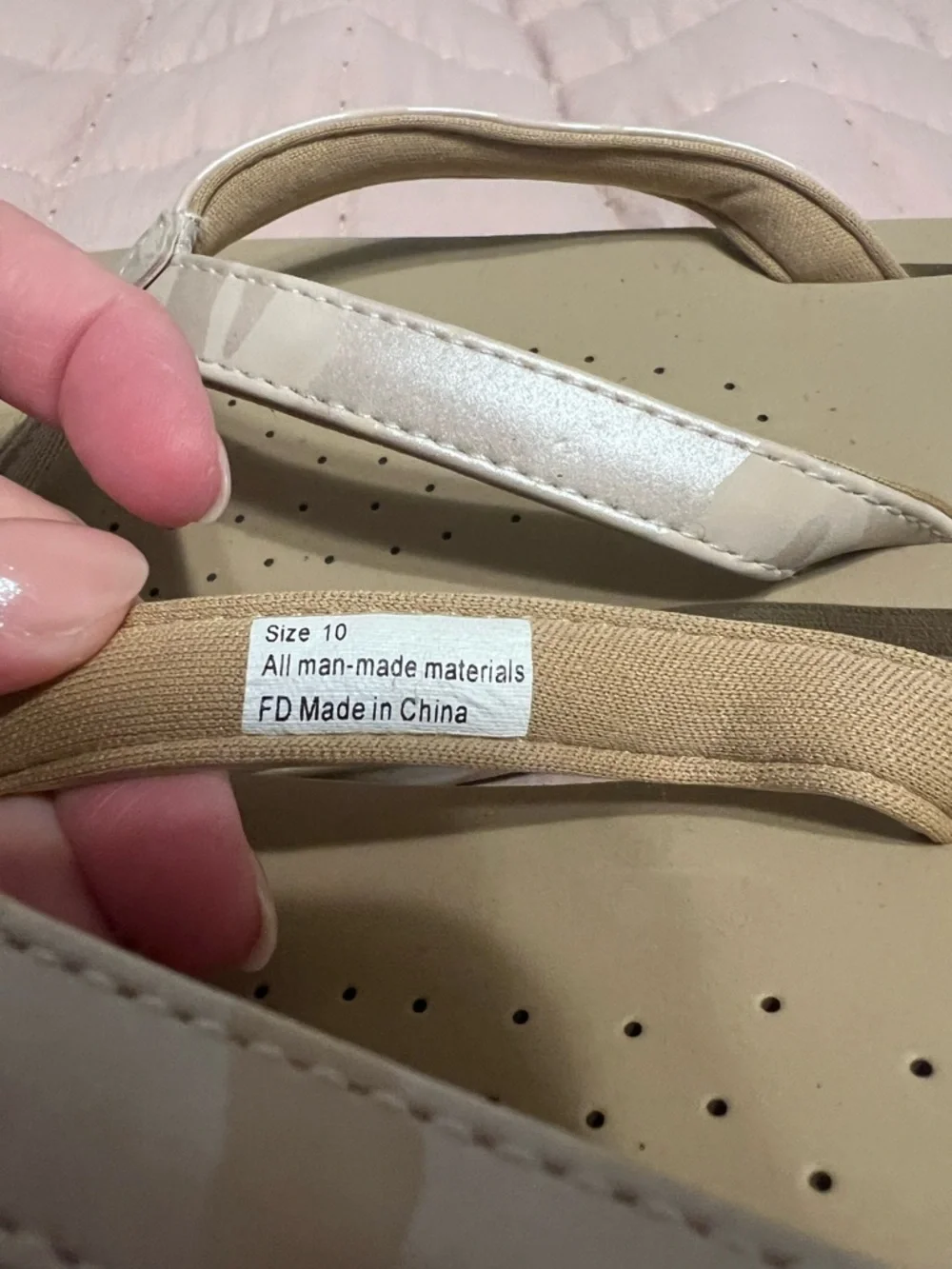 Women's Beige Platform Flip Flop Sandals - Lightweight Neutral Comfort - Picture 3 of 6